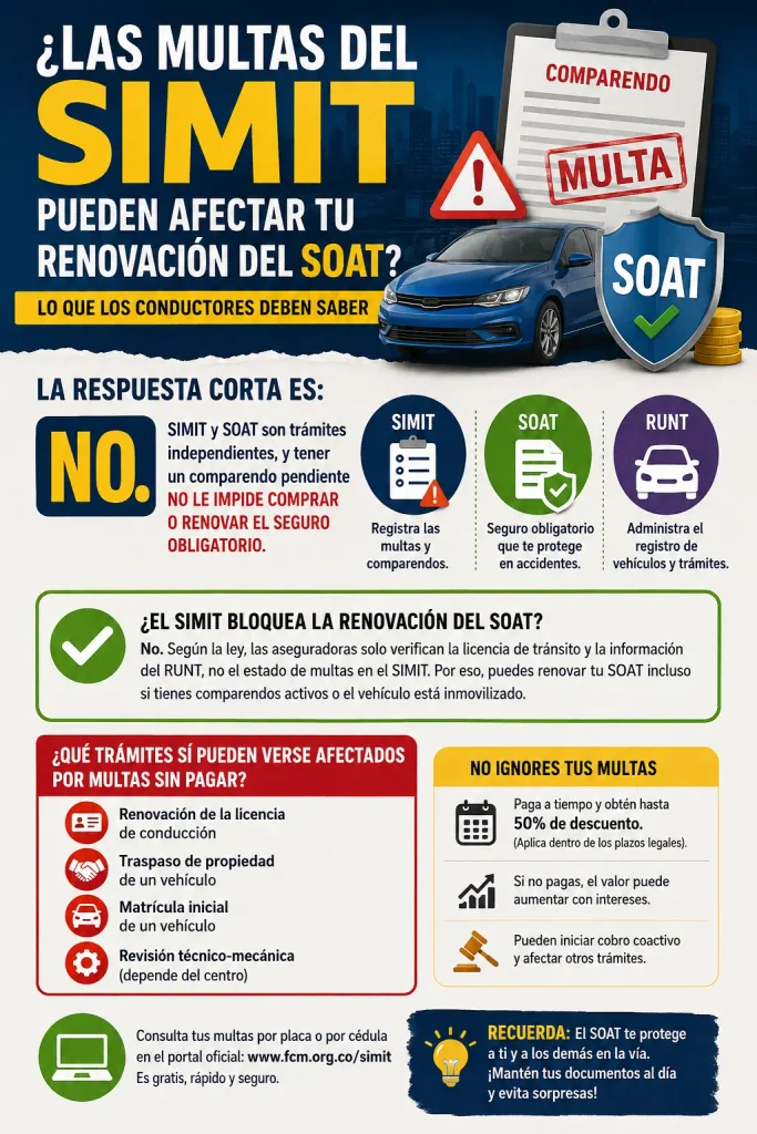 SIMIT y SOAT: ¿Las Multas de Tránsito Bloquean tu Renovación en Colombia?