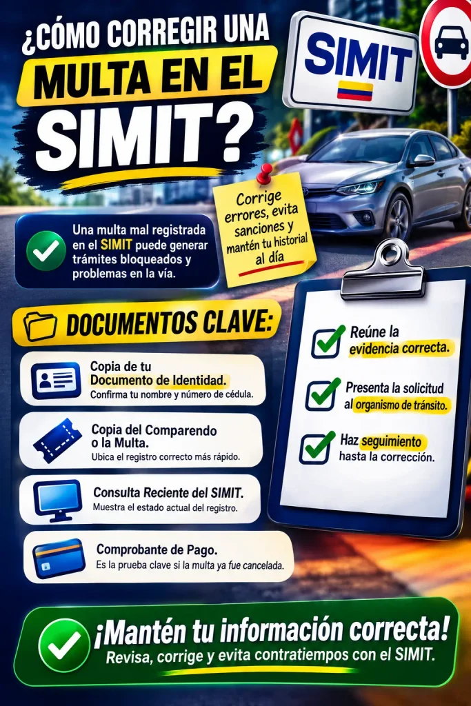 ¿Qué Documentos Se Necesitan para Corregir una Multa en el SIMIT?
