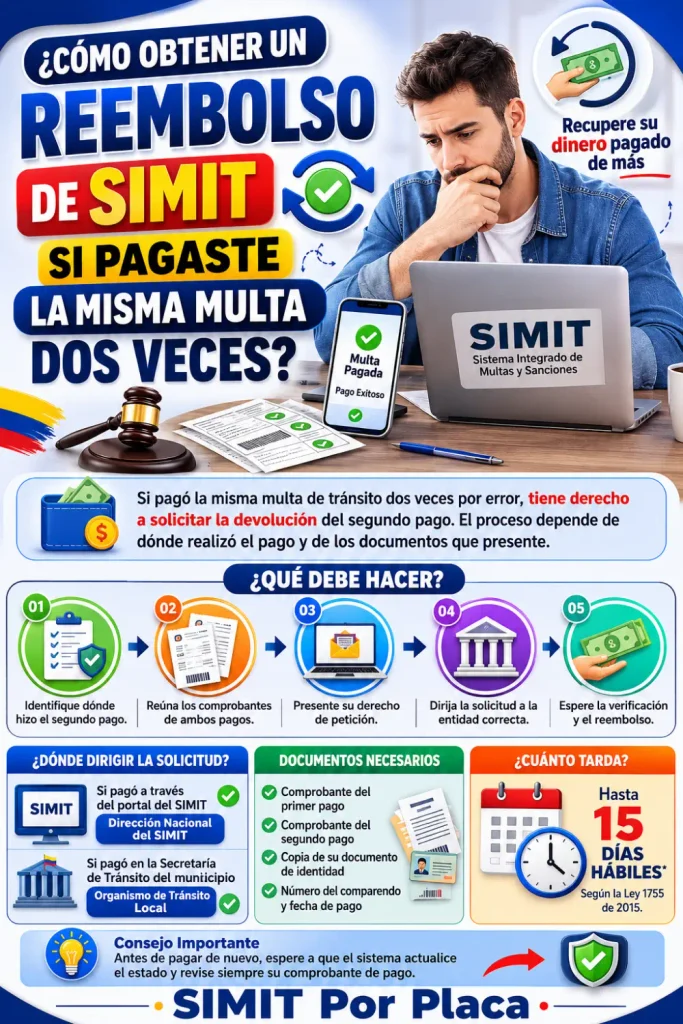 ¿Cómo Obtener un Reembolso de SIMIT si Pagaste la Misma Multa Dos Veces?