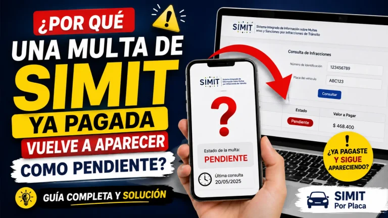 ¿Por qué una multa de SIMIT ya pagada vuelve a aparecer como pendiente? Guía completa