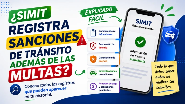 ¿SIMIT registra sanciones de tránsito además de las multas? Tipos de registros explicados