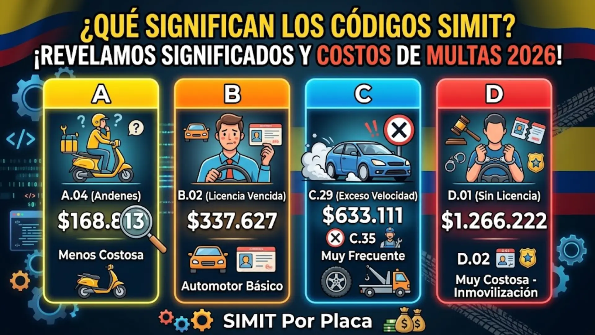 Códigos de Infracción en SIMIT: Qué Significan y Cuánto Cuesta Cada Multa