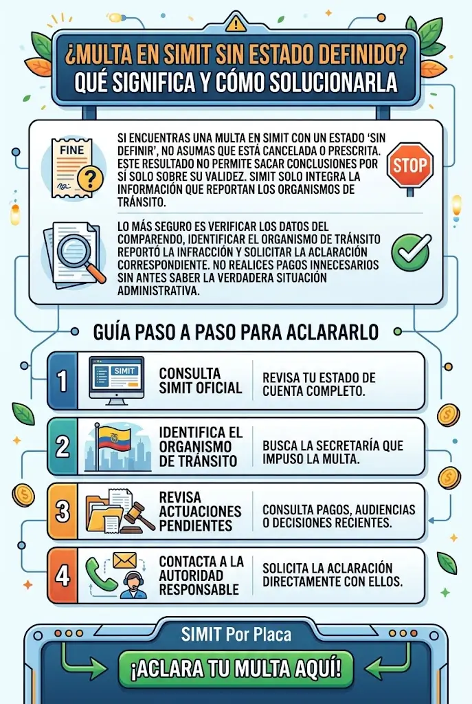 ¿Qué Significa una Multa Sin Estado Definido en SIMIT y Cómo Solucionarla?