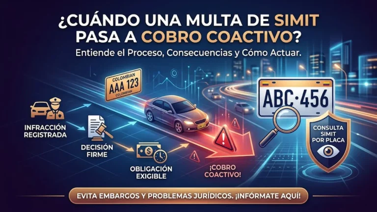 ¿Cuándo una multa del SIMIT puede pasar a cobro coactivo?