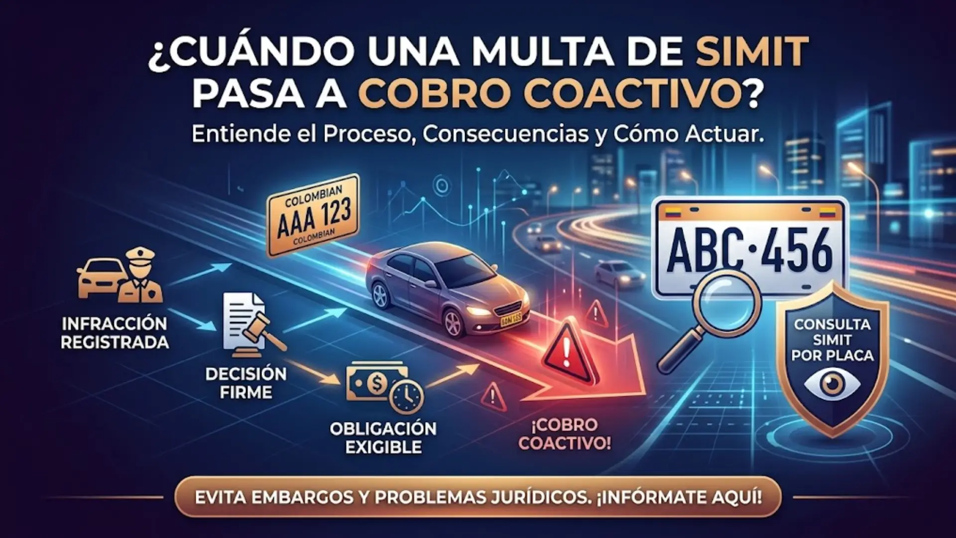 ¿Cuándo una multa del SIMIT puede pasar a cobro coactivo?