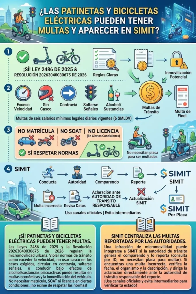 ¿Las Patinetas y Bicicletas Eléctricas Pueden Tener Multas y Aparecer en SIMIT?