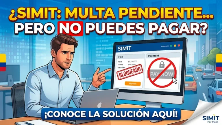 ¿Por qué una multa aparece en SIMIT pero no puedo pagarla?