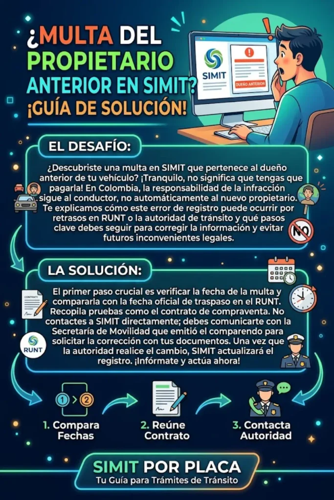 ¿Qué hacer si aparece en SIMIT una multa del anterior propietario del vehículo?