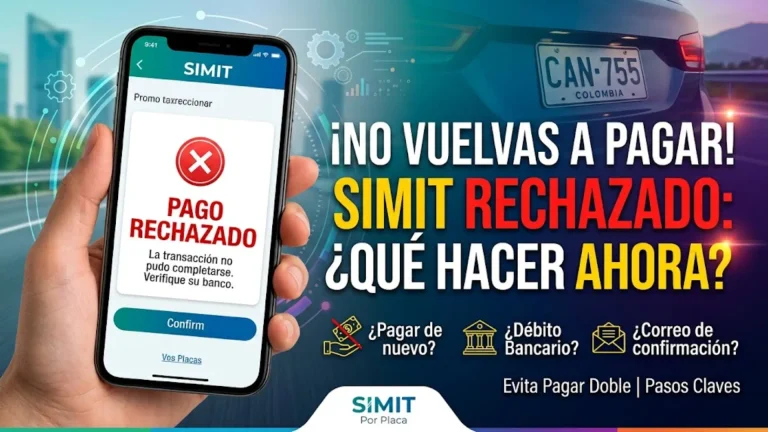 ¿Qué hacer si el pago de una multa SIMIT fue rechazado?