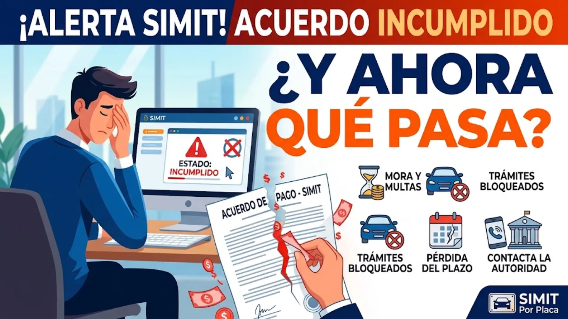 ¿Qué pasa si incumplo un acuerdo de pago de SIMIT?