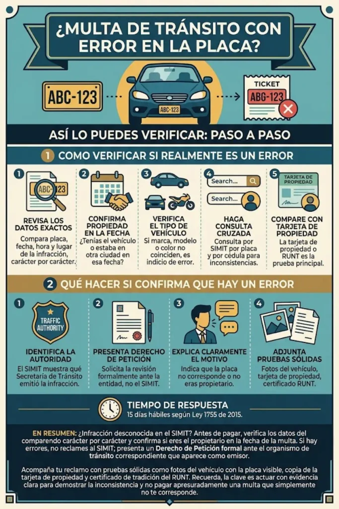 ¿Te Cargaron una Multa del SIMIT por un Error en la Placa? Así lo Puedes Verificar