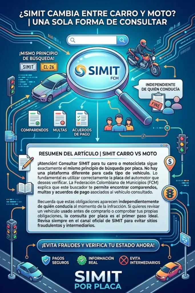 ¿Es Diferente Consultar SIMIT para un Carro que para una Moto?